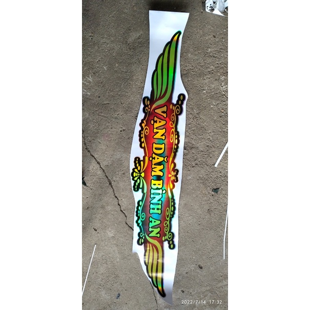 Tem decal chữ Vạn Dặm bình An lấp lánh phản quang bảy màu mẫu mới dán xe ô tô, xe tải, xe đầu kéo