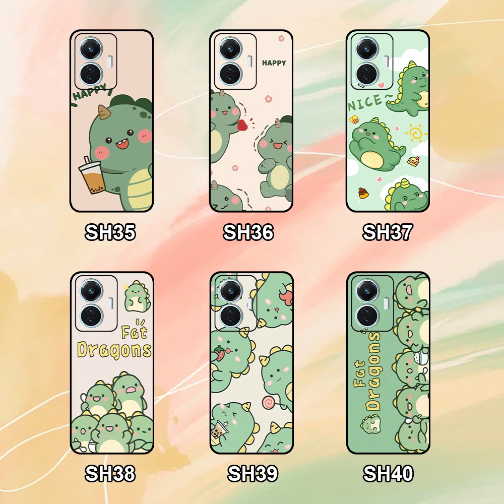 Ốp Vivo Y55 2022 siêu đẹp in hình khủng long chibi dễ thương