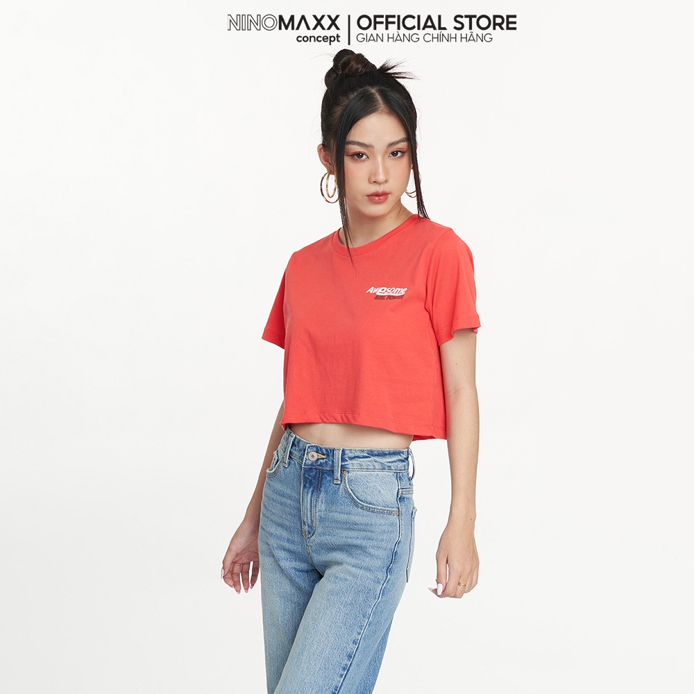 NINOMAXX Áo croptop Graphic Nữ tay ngắn 2212008