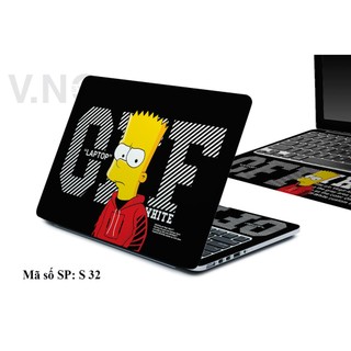 Skin dán laptop OffWhie Simpson VNO SKIN cao cấp dành cho các dòng laptop    