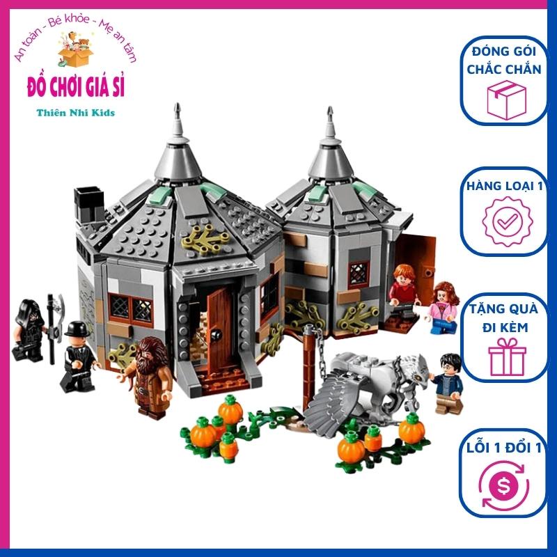 Đồ chơi lắp ráp mô hình dạng lego harry potter hogwarts có đèn nhà bác hagrid lâu đài phép thuật ĐCGS mp19033
