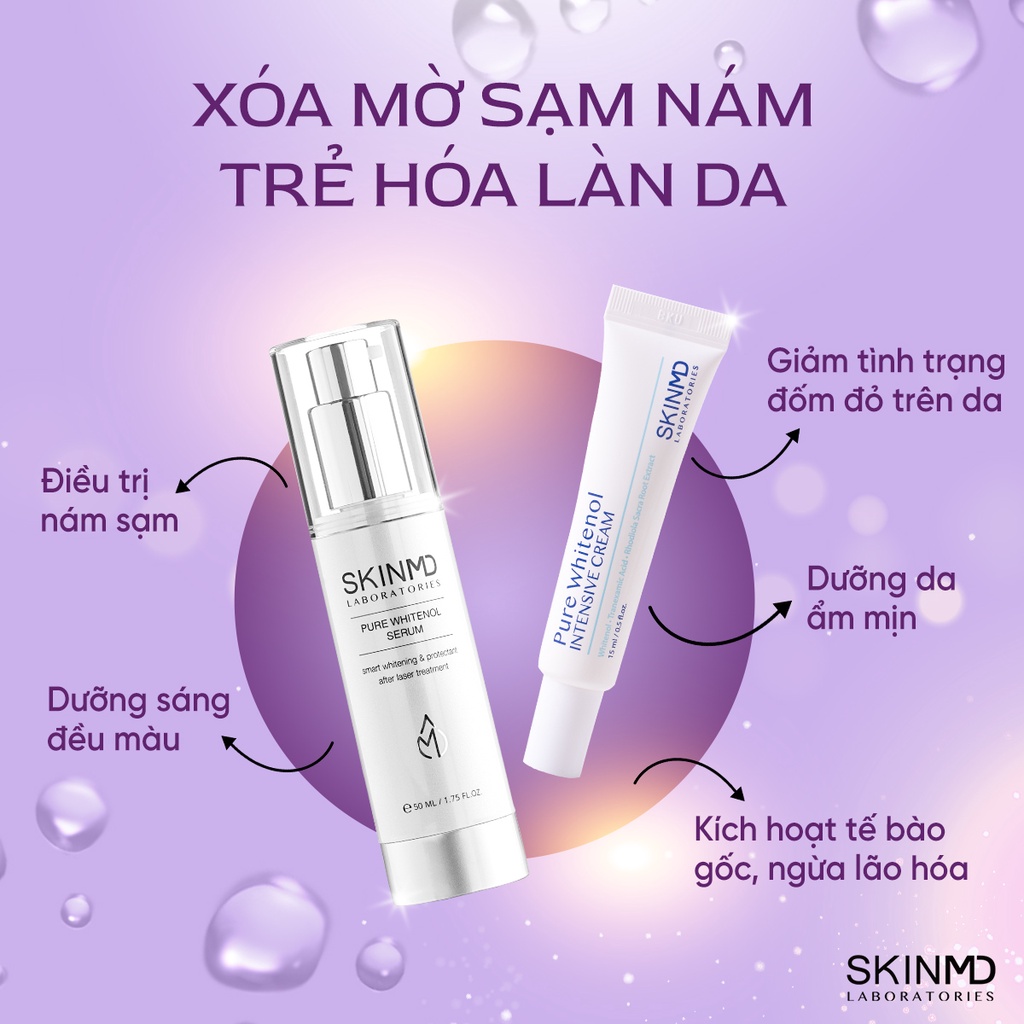 Serum Giảm Nám Và Phục Hồi Tái Tạo Da SkinMD Pure Whitenol Serum 50ml