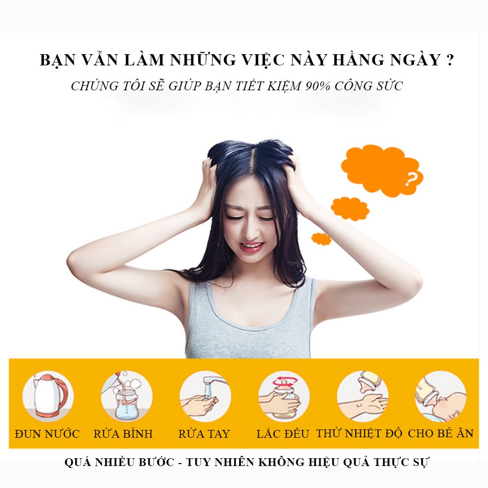 Máy hâm sữa và tiệt trùng bình sữa HIBB đa năng:Tiệt trùng bình sữa, hâm sữa, hâm thức ăn, luộc trứng