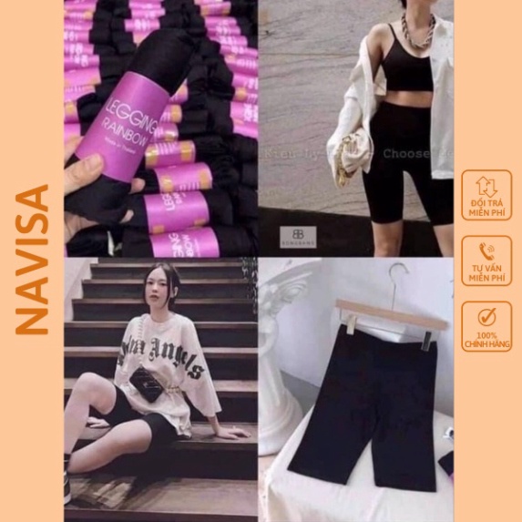 Quần legging nữ lửng cạp cao bigsize nâng mông - quần legging ngố cạp chun mùa hè giá rẻ NAVISA Q01 (deal hot )