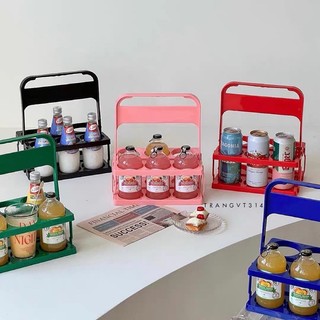 (Hàng đẹp) Khay đựng đồ uống dã ngoại nhiều màu sắc gấp gọn, giá để dụng cụ học tập