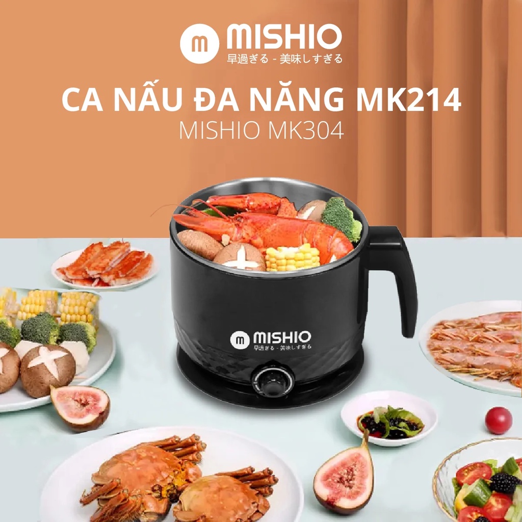 Nồi nấu đa năng Mishio MK214 1.5L inox 304 600w