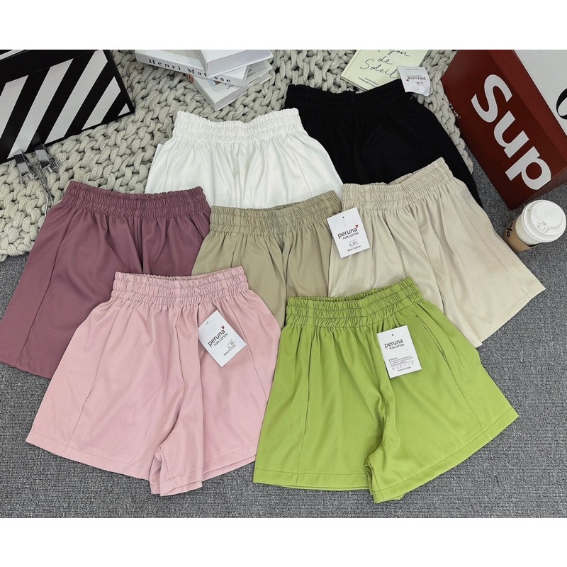 Quần short nữ, quần đùi nữ lưng chun chất phồng ống rộng cực mát freesize <60kg | BigBuy360 - bigbuy360.vn
