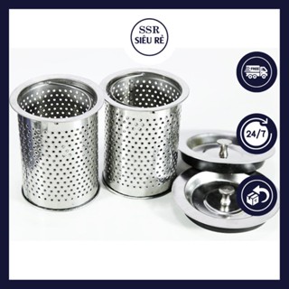 Bộ lọc rác bồn rửa chén kèm nắp đậy bằng inox chống han gỉ