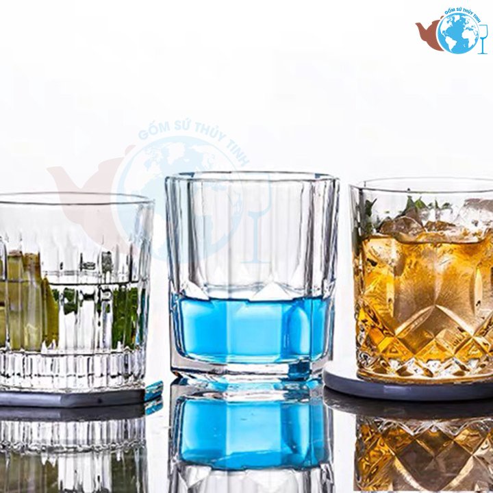 Ly whisky cao cấp 300ml / ly thủy tinh trụ sọc lớn trắng E66B02 / ly rock | BigBuy360 - bigbuy360.vn