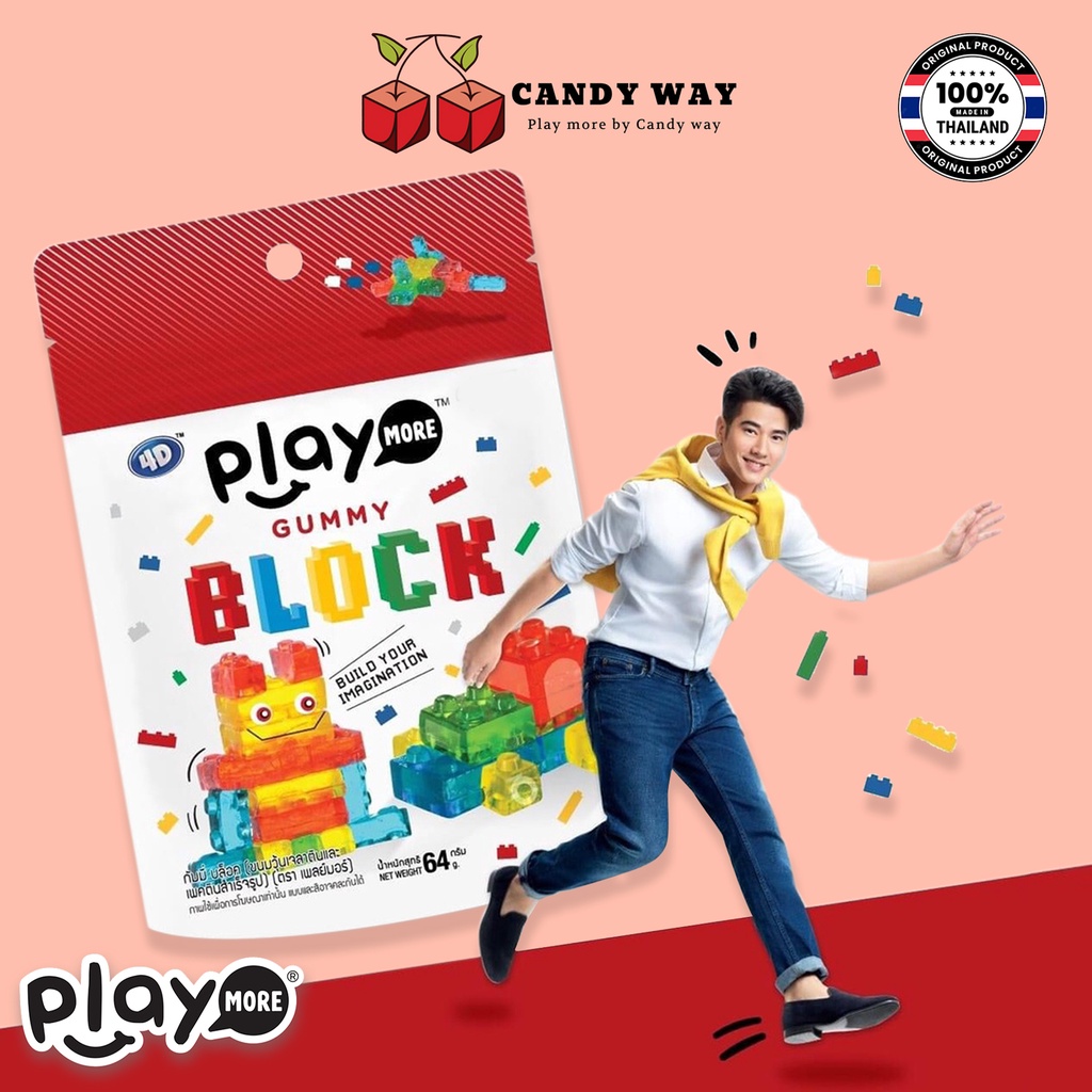 Kẹo dẻo Playmore xếp hình - Gói 64g