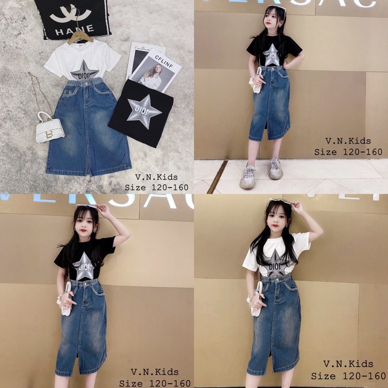 Chân váy Jean xuông size đại 17kg-42kg