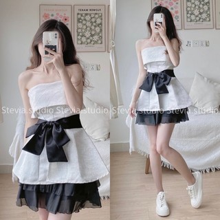 Ảnh thật by Stevia.studio - Áo tafta cúp ngực + Chân váy voan tơ