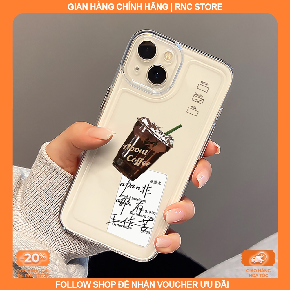 Ốp lưng Iphone X/XR/11 Pro/12/13 PM/14+/....dẻo trong Space viền camera hình Coffee