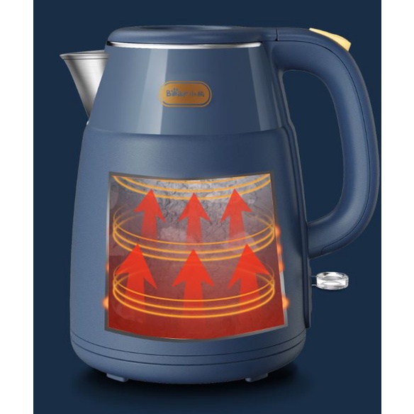 Ấm siêu tốc Bear chính hãng ZDH-Q15H2, đun sôi cực nhanh, tiết kiệm điện cho gia đình, văn phòng, du lịch,...