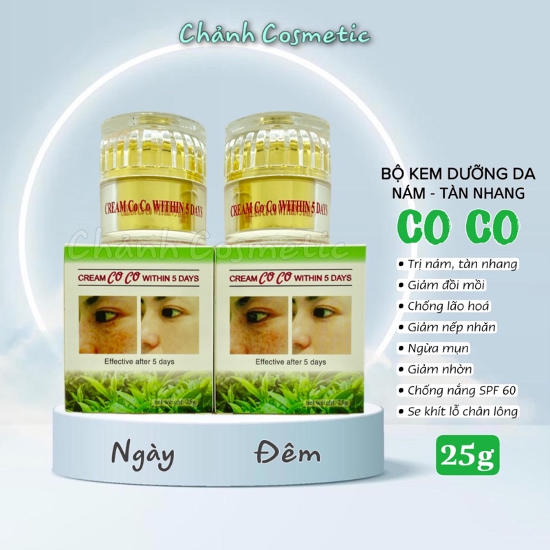 Bộ Kem Cao Cấp CoCo Siêu Ngừa Nám, Tàn Nhang, Chống Lại 13 Dấu Hiệu Lão Hoá 25g