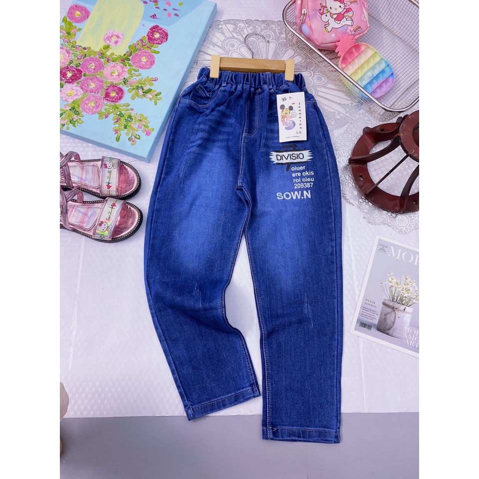 Quần jean bé đủ size 16-40kg, quần bò dài bé trai bé gái đi học