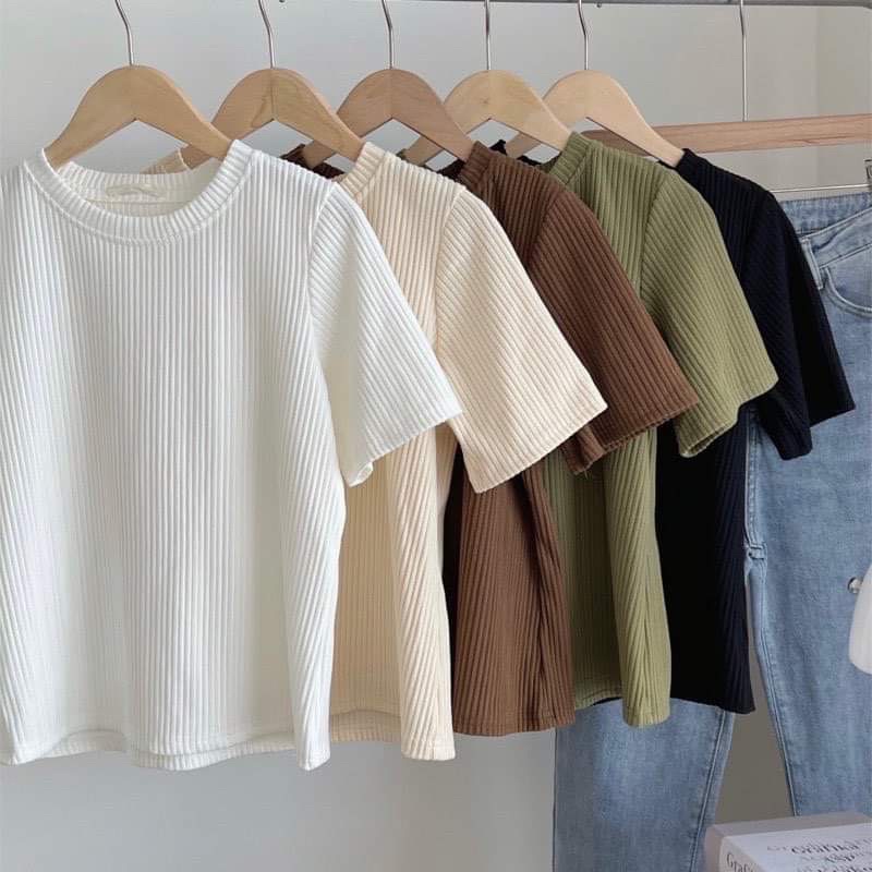 Áo pull trơn thun gân Nana21 Nanastore21