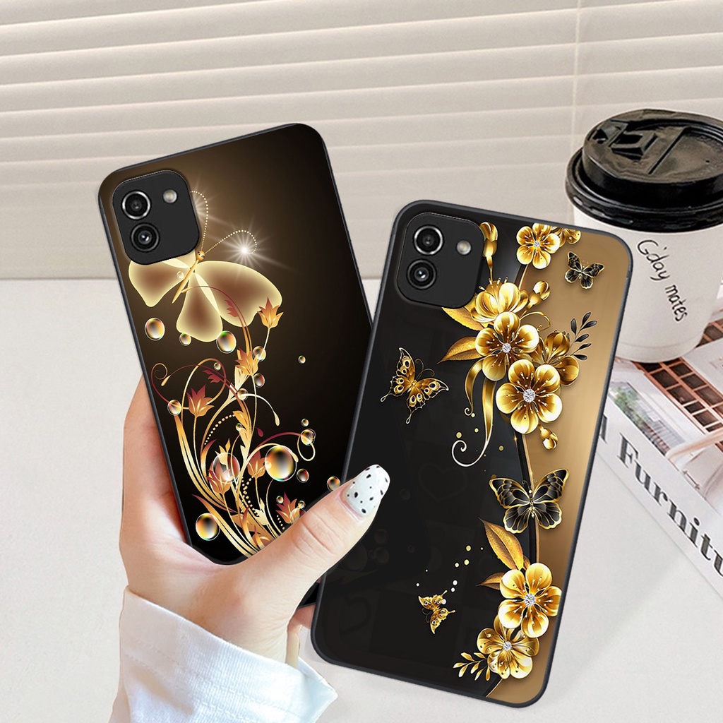 Ốp Samsung A03 in hình hoa lá họa tiết siêu đẹp, sang trọng