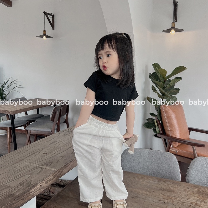 Quần Ống Suông Bé Gái Màu Đơn Sắc, Chất Đũi Xược,Tôn Dáng, Dễ Phối Đồ - BabyBoo