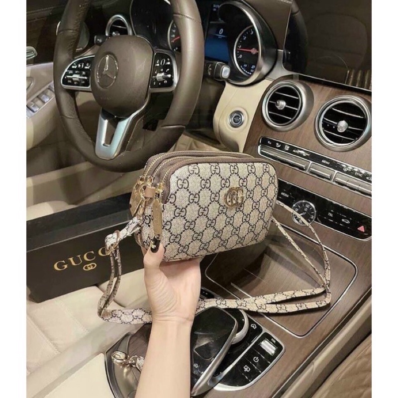 Túi ví nữ 3 ngăn có dây đeo chéo hot hit