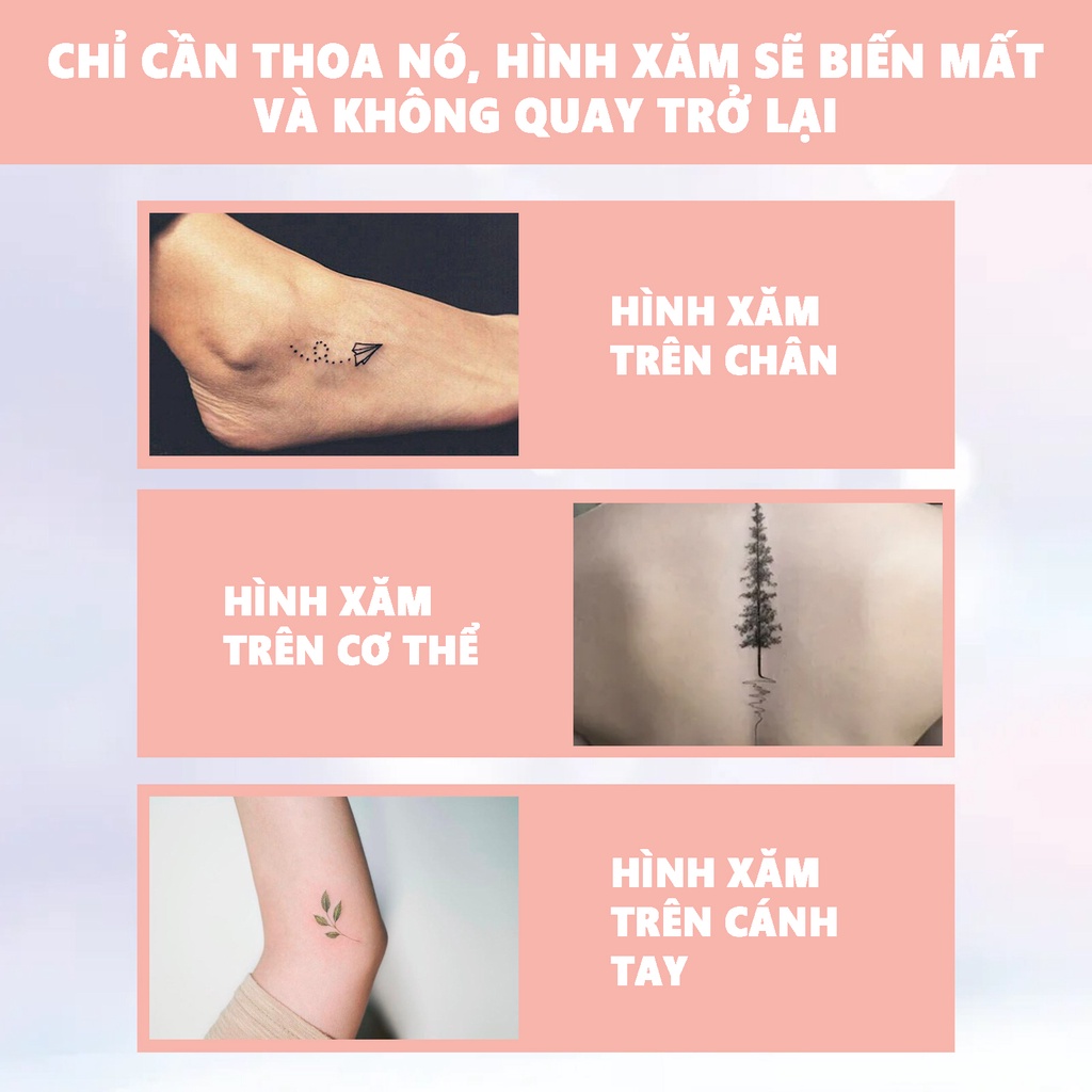 Kem Tẩy Hình Xăm Vĩnh Viễn Không Đau,không gây đau tiện dụng hiệu quả cao 15g