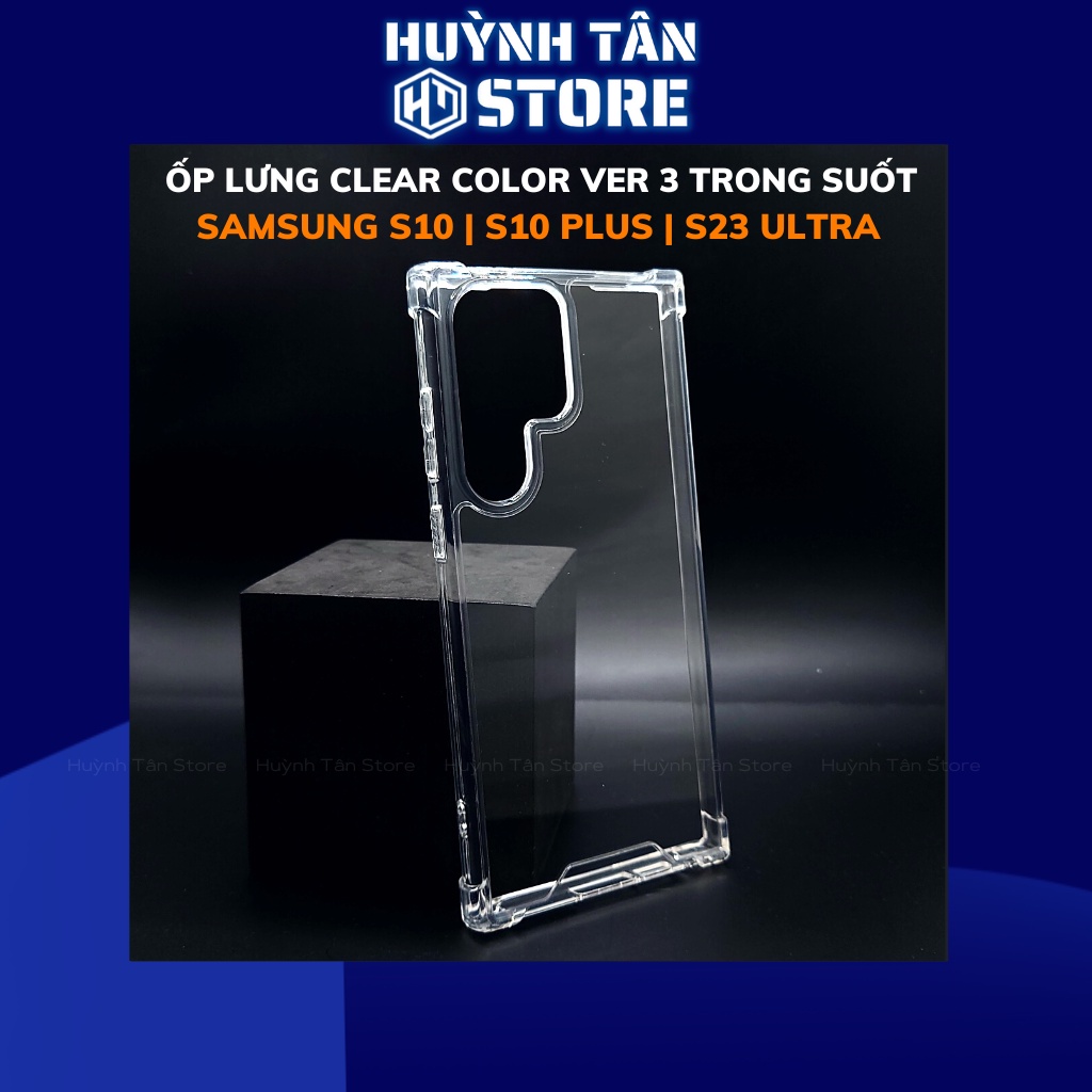 Ốp lưng samsung s23 ultra s10 s10 plus chống sốc clear color ver 3 trong suốt không ố vàng bảo vệ camera huỳnh tân store