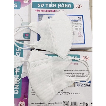 Thùng 100 chiếc khẩu trang 5d Tiến Hùng,  Khẩu trang 3 lớp vải không dệt ôm sát kháng khuẩn