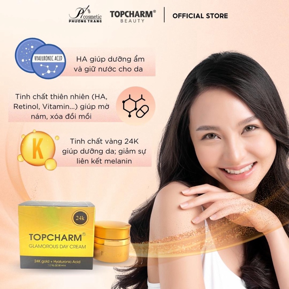 Kem dưỡng trắng mờ thâm nám TOPCHARM - giúp căng bóng trẻ hóa làn da 30g