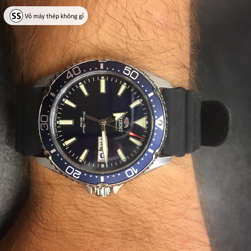 Đồng hồ nam Orient Watch Sport Mako RA-AA000 máy cơ automatic mặt kính sapphire chống xước dây Silicone thể thao bơi lặn