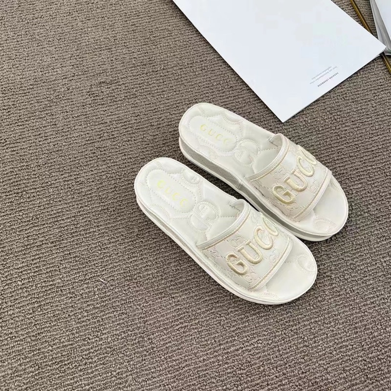 Dép bánh mỳ Guc.ci trần chỉ siêu êm fullbox sẵn 3 màu