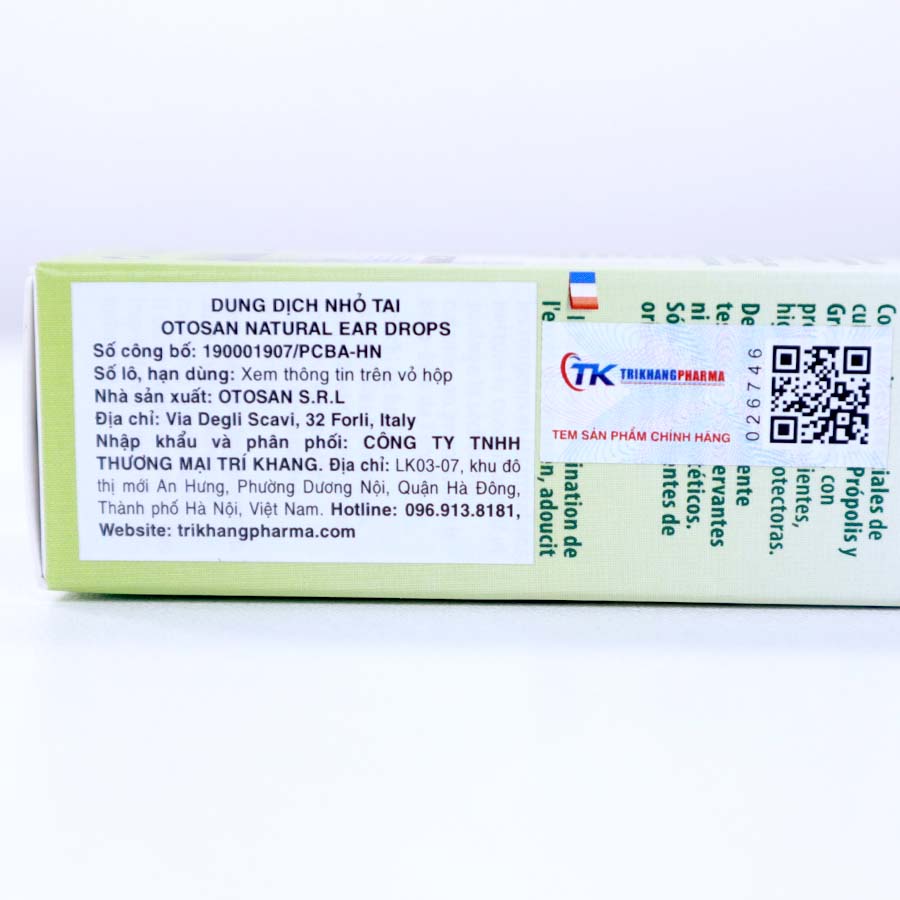 Nhỏ tai Otosan - Tinh dầu Hạnh nhân, Keo ong giúp làm sạch lấy ráy tai giảm đau tai, nấm tai cho bé - Lọ 10ml