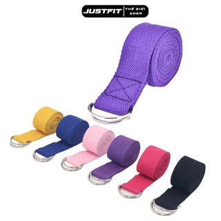 Dây tập yoga cotton JUSTFIT 1m8 x 3,8cm hỗ trợ tập động tác khó, tăng độ uốn dẻo người tập yoga