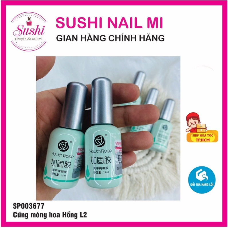 Base top cứng móng hoa hồng loại 2, liên kết gel chuyên dụng cho dân làm móng - Sushi nail mi