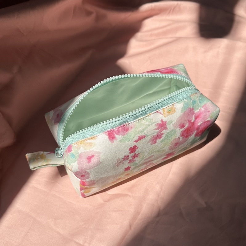 Hộp Bút Hoạ Tiết Hoa Lá Siêu Xinh Xanh Mint💐