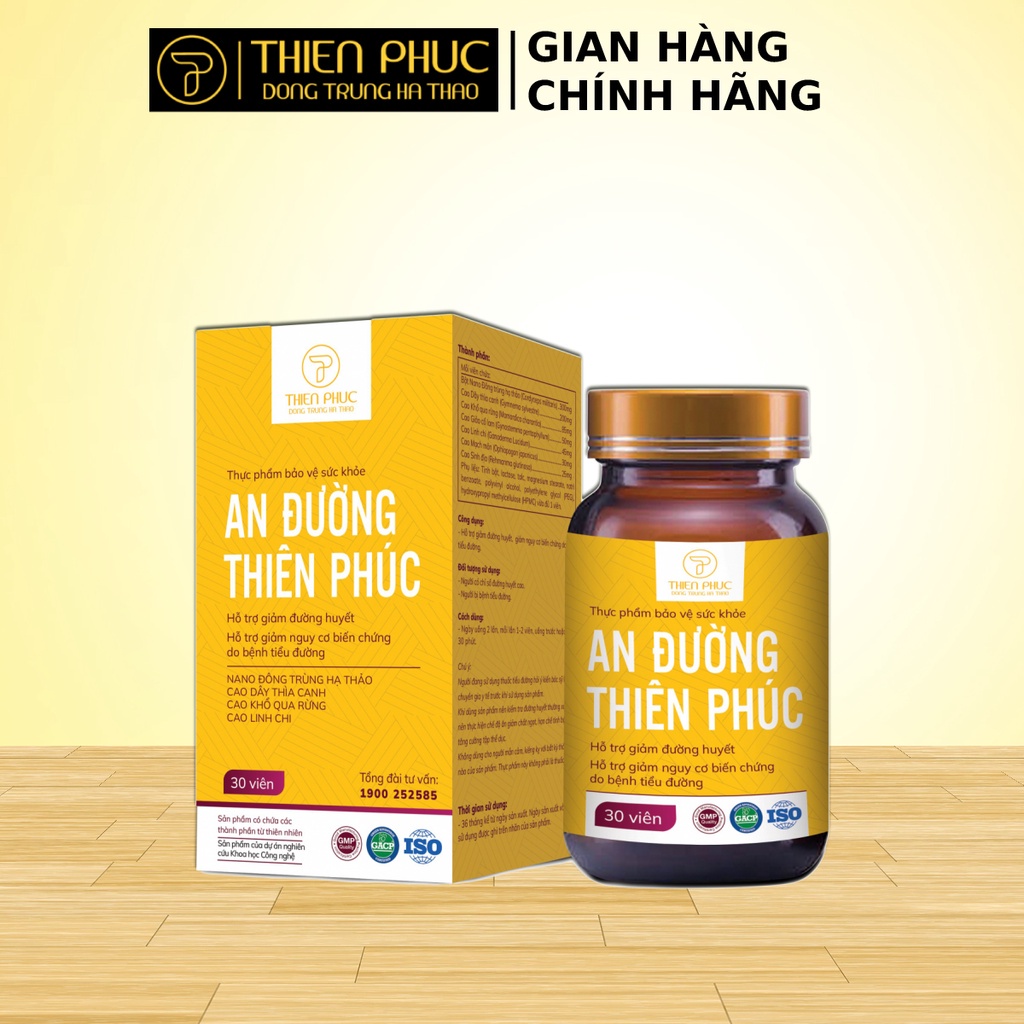 Viên uống hỗ trợ ổn định đường huyết An Đường Thiên Phúc Hộp 30 viên