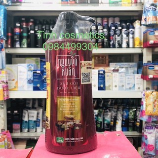 Dầu gội dược liệu nguyên Xuân màu đỏ 350ml, dưỡng mềm tóc, chắc khỏe, ngăn dụng,tặng kèm 10% dung tích