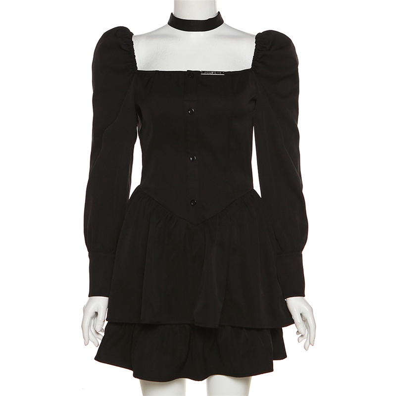 Đầm Cổ Vuông Dáng Ôm Phong Cách retro Thời Trang Cho Nữ