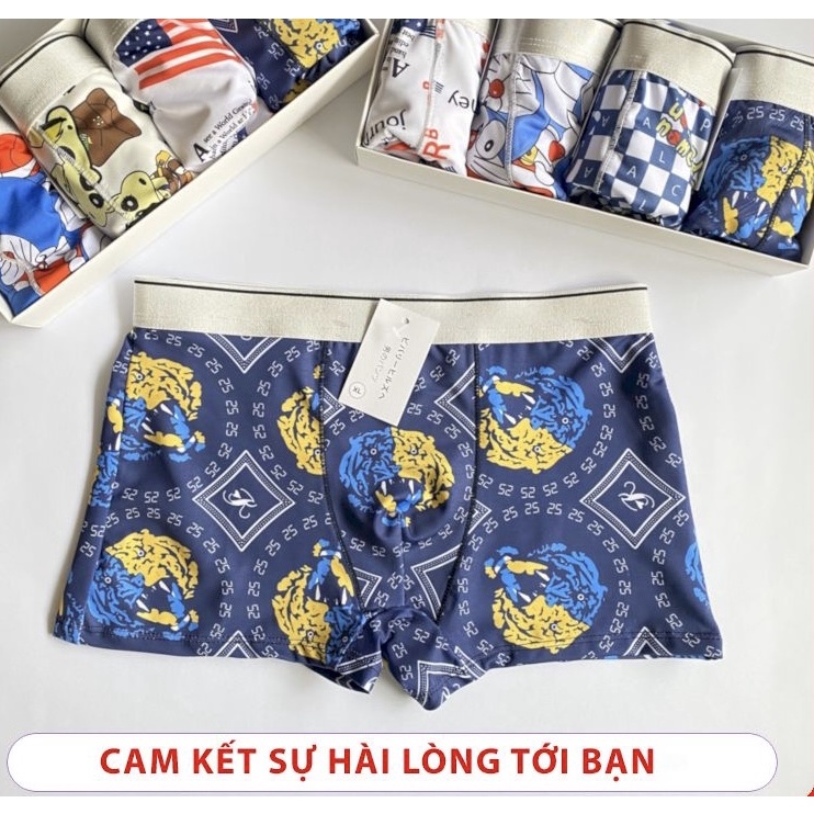 Combo 5 quần sịp quần lót nam thun lạnh doremon hoạt hình 4 chiều