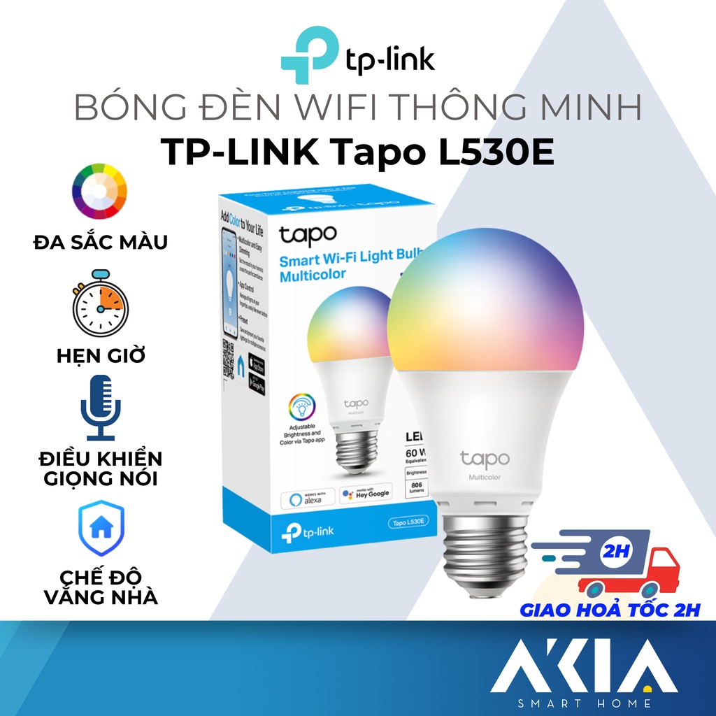 Bóng đèn thông minh 16 triệu màu TP-Link Tapo L510E / L530E, công suất 8.7 W, kết nối wifi qua APP