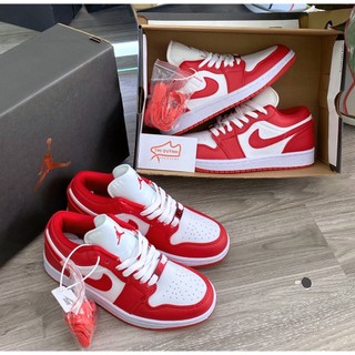[KHO SỈ THỊ QUỲNH TẶNG BOX BẢO VỆ] , GIÀY J ĐỎ TRẮNG CỔ THẤP