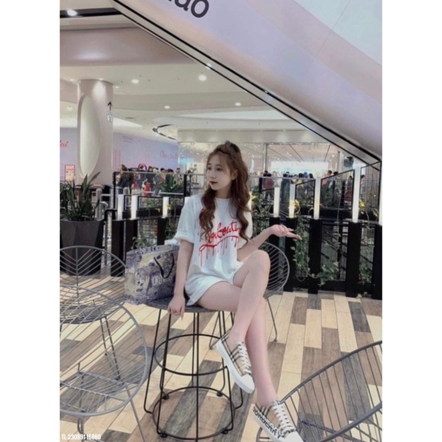 Áo phông Louboutin chảy mực nam nữ in 2 mặt. Áo Phông Loubotin Unisex Nam Nữ hotrend quảng châu