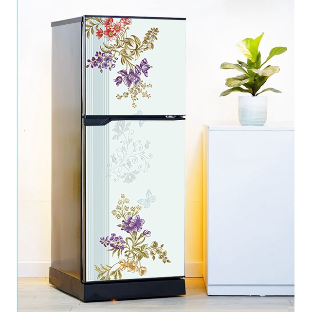 Decal dán tủ lạnh - Mẫu Hoa 02 - 2023 - Chất liệu cao cấp - Có sẵn keo dán