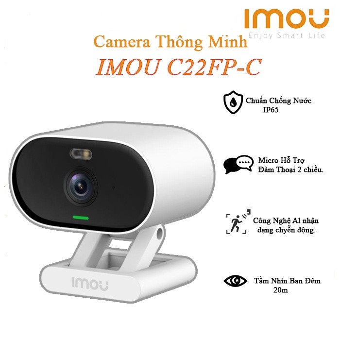 Camera Wifi Imou VERSA C22FP 2MP Đàm Thoại Hai Chiều Dùng Trong Nhà Ngoài Trời Nhỏ Gọn - Hàng chính hãng