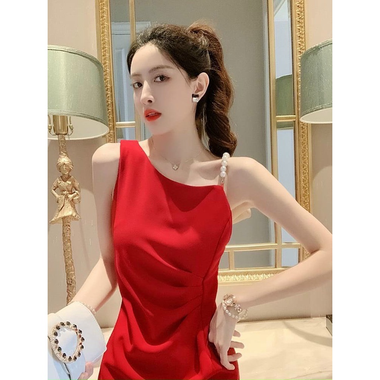 Váy đầm nữ dư tiệc body chiết eo đính cườm dây vai dành cho các nàng đi dự tiệc, đi chơi siêu xinh