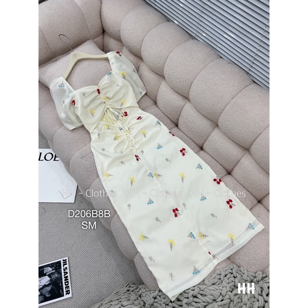 Đầm hoa rút ngực cao cấp nữ