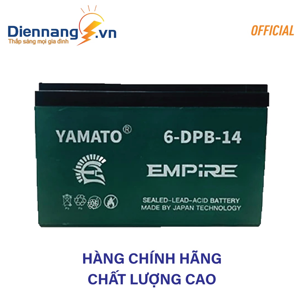 Ắc quy xe đạp điện Yamato Empire 6-DPB-14 (12V-14Ah), acquy cho loa kéo, thang máy .v.v..