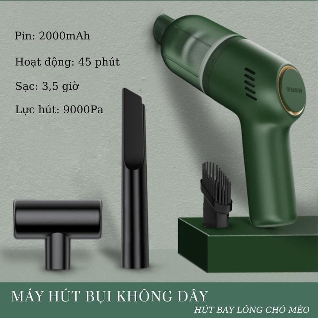 Máy hút bụi sạc pin cầm tay YOICE lực hút cực mạnh 9000PA hút bụi oto, giường, mẫu mã đẹp - SÚNG MINI