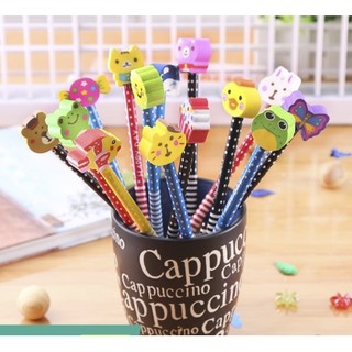 Bút chì gỗ 2b cute đầu gắn tẩy gôm