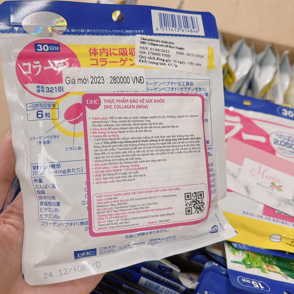 Viên uống Collagen DHC giúp làm đẹp da, chống lão hóa