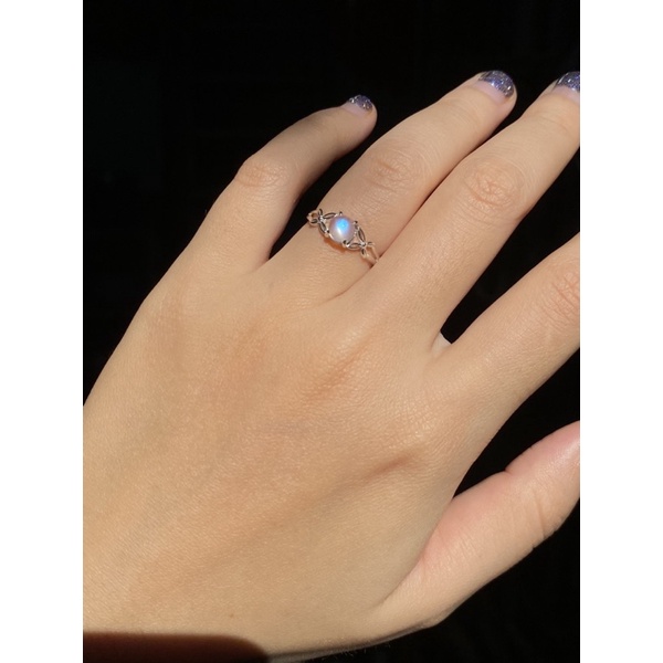 Nhẫn bạc mặt trăng ms mặt tròn thiết kế nhẹ nhàng